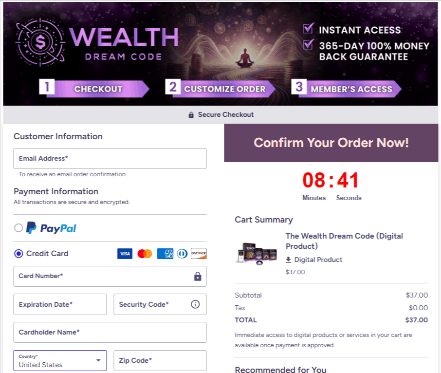 Wealth Dream Code Checkout USA